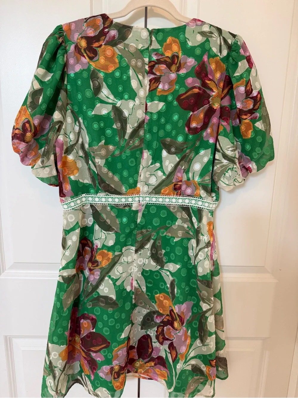 Adelyn Rae Green Floral Empire-Waist Mini Dress